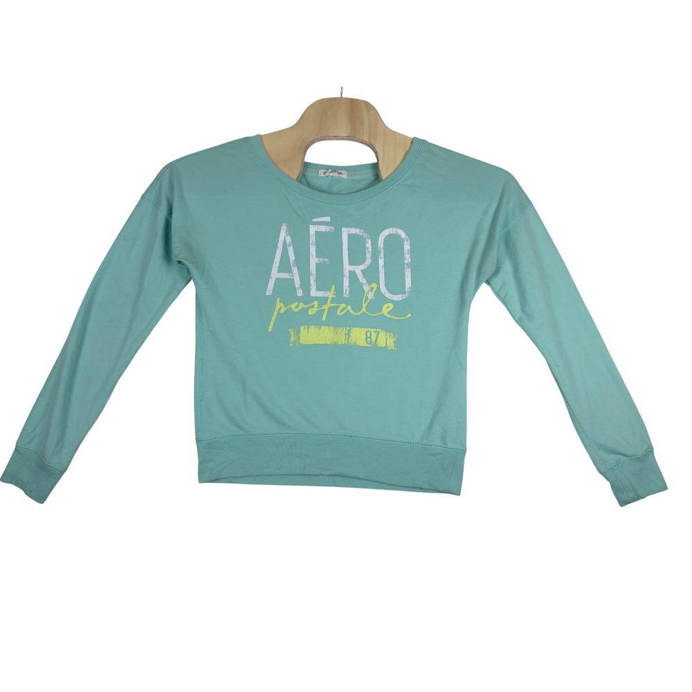 Aeropostale Graphic Sweatshirt Womens Medium Teal